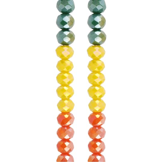 Rainbow AB Faceted Glass Rondelle Beads, 6mm by Bead Landing&#x2122;